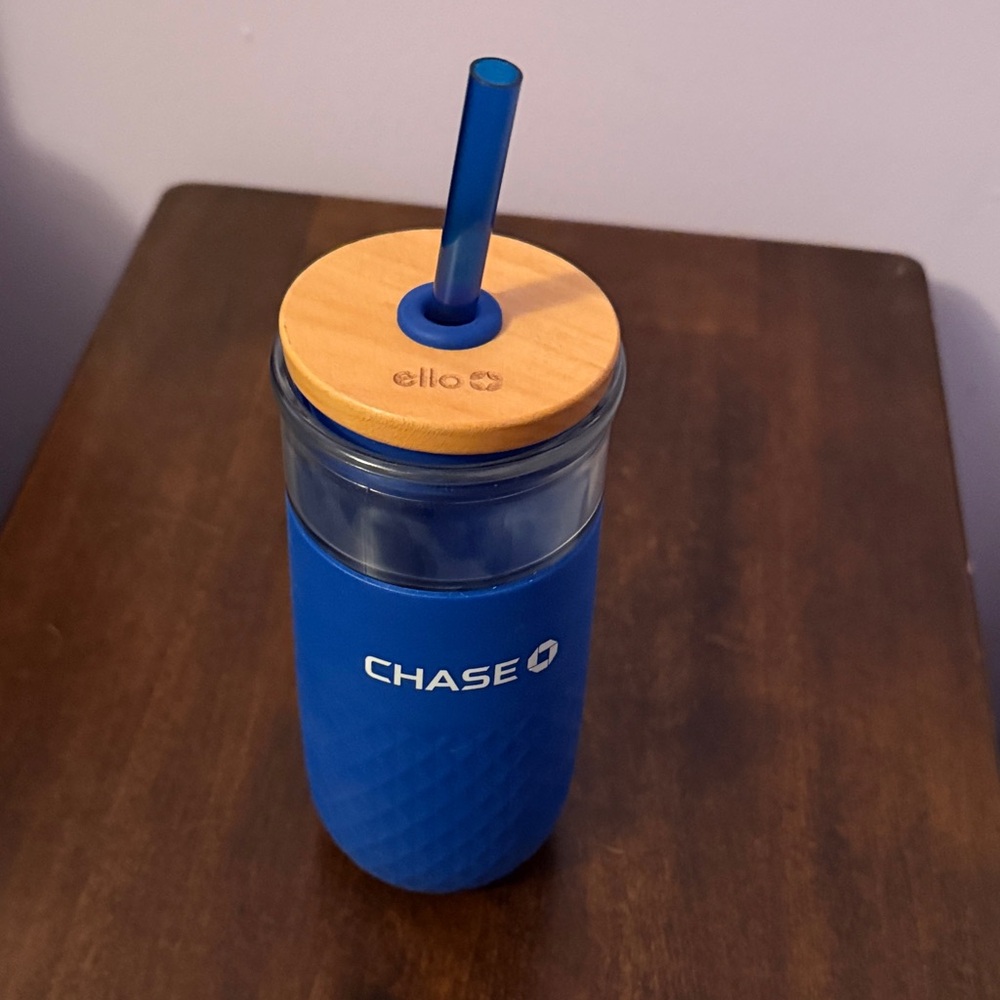 Blue Chase Tumbler with Straw
